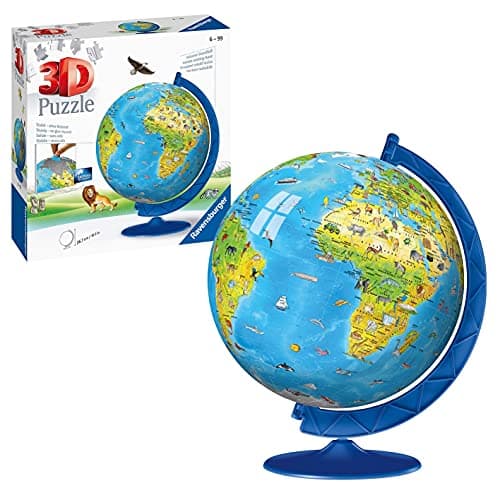 Image of Ravensburger Children's World Globe 3D Jigsaw Puzzle for Kids age 6 Years Up - 180 Pieces - No Glue Required - Educational Gifts for Children