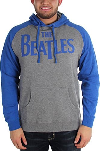 Image of The Beatles - Mens Raglan Logo Hoodie, Small, Heather Grey
