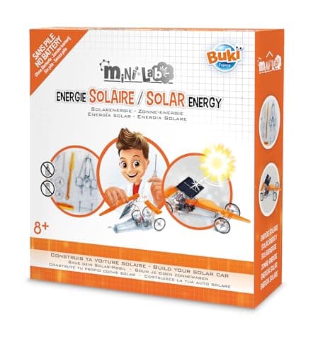 Image of Buki France Mini Lab Solar Car. Build your Own Solar Powered Car. Kids Construction & Electronics Set. Childrens Science Experiments. STEM Toy. Educational Gift Suitable for Boys & Girls 8+