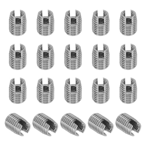 Image of PATIKIL Self-Tapping Threaded Inserts, 20 Pcs M5 x M8 x 10mm 303 Stainless Steel Thread Adapter Reducer Slotted Screw Repair Inserts Nuts Sleeve