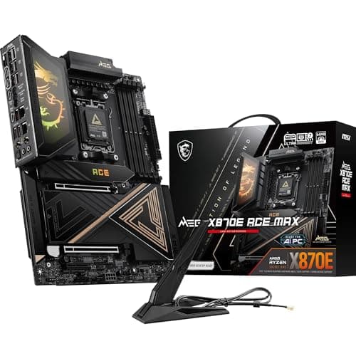 Image of MSI MEG X870E ACE MAX Motherboard, ATX - Supports AMD Ryzen 9000/8000 / 7000 Processors, AM5-64MB BIOS ROM, 110A SPS VRM, DDR5 Memory (up to 8400+ MT/s OC), M.2 & PCIe 5.0, USB4, Wi-Fi 7, 10G LAN
