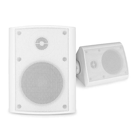 Image of Power Dynamics BGO50 Waterproof Wall Speakers Pair 5.25" – Outdoor Garden & Marine Audio, IP56 Weatherproof, Aluminium Grille, White (120W Max, 8 Ohms)