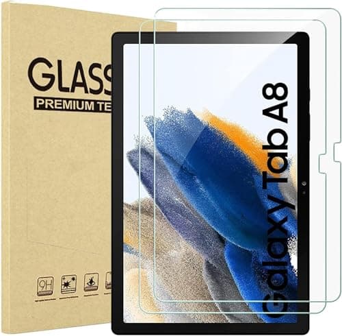 Image of World biz 2 Pack Screen Protector for Samsung Galaxy Tab A8 10.5" 2021 (SM-X200 SM-X205), 9H Hardness Tempered Glass Film Easy Installation, HD Clear, Scratch-resistant Tablet A8 10.5