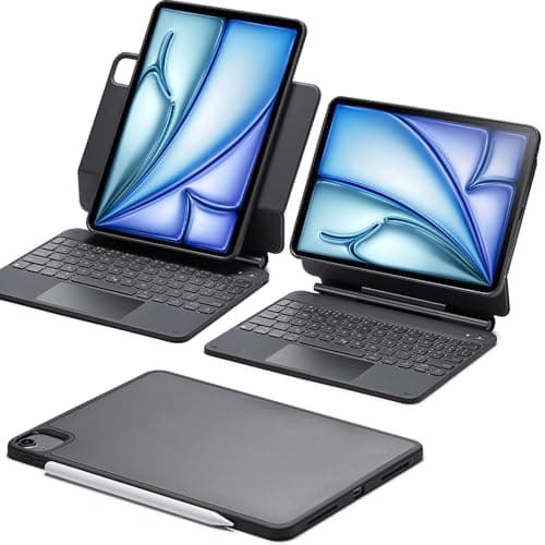 Image of ESR for iPad Air 11 Inch Case with Keyboard M4/M3/M2 (2026/2025/2024) & iPad Pro 11/Air 5th/4th Gen Keyboard, Easy-Set Magnetic Stand, Portrait/Raised Modes, with Removable Protective Case, Black