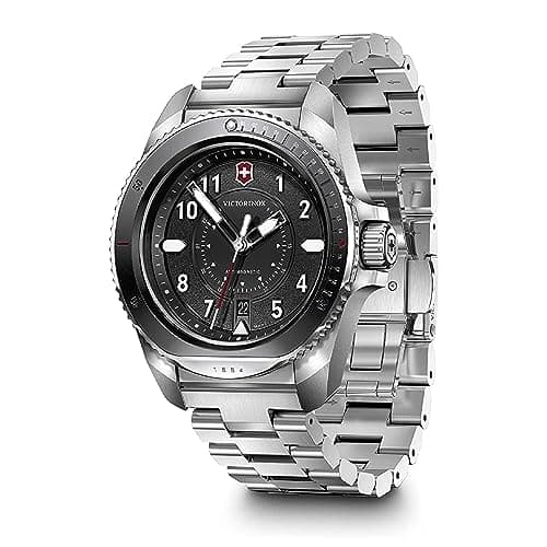 Image of Victorinox Men’s Watch Journey 1884 Ø 43 mm, Swiss Made, Analogue Quartz, Water-Resistant up to 200 m, Stainless Steel Strap, Black/Silver