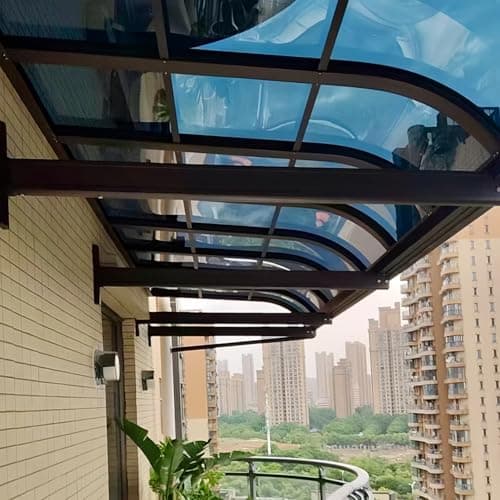 Image of QIUHTR Polycarbonate Panel Roofing Sheets Acrylic Plastic Sheet 2mm Thick Greenhouse Panels for Greenhouse, Outdoor, Plant Stand Roof(Blue,120x300cm)