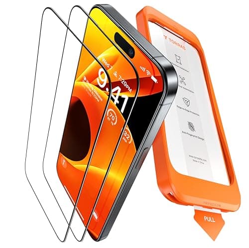 Image of TORRAS for iPhone 16 Pro Max Screen Protector 12FT Military Shatterproof, 9H Anti-Scratch, Full Screen Tempered Glass, No Bubbles No Dust, Longest Durable Screen Protector for iPhone 16 Pro Max 2 Pack