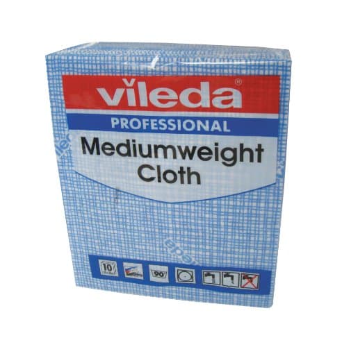 Image of Vileda 106399 Medium Weight Cloth, Blue (Pack of 10)