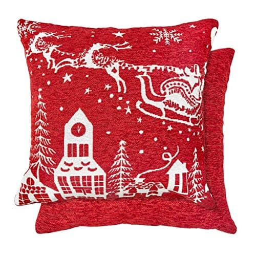 Image of Emma Barclay Chenille Christmas - Cushion Cover 'Santa' - 17x17 (43x43cm)
