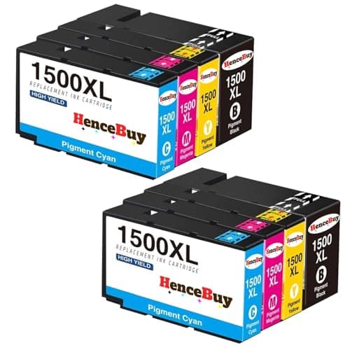 Image of HenceBuy 1500XL Compatible for Canon PGI-1500XL PGI-1500 Ink Cartridges Multipack for Canon Maxify MB2150 MB2155 MB2050 MB2750 MB2755 MB2750 MB2000 MB2300 MB2350 Black Cyan Magenta Yellow (8 Pack)