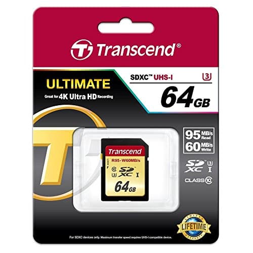 Image of Transcend 64GB SDXC/SDHC USH-I U3 Memory Card