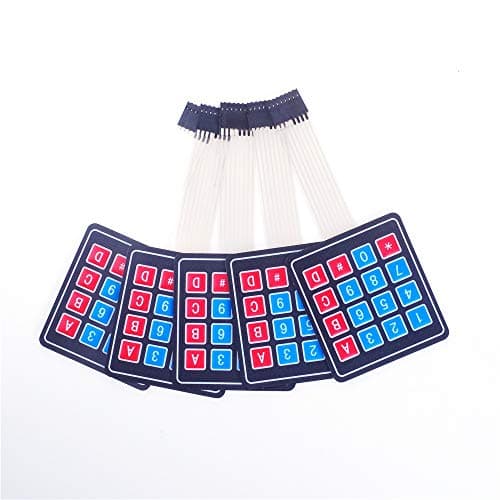 Image of ANGEEK 5 Pcs 16 Key Membrane Switch Keypad 4X4 Matrix Keyboard for arduino Diy Kit
