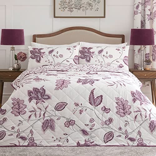 Image of Dreams & Drapes Design - Samira - Quilted Bedspread - 200cm X 230cm in Plum