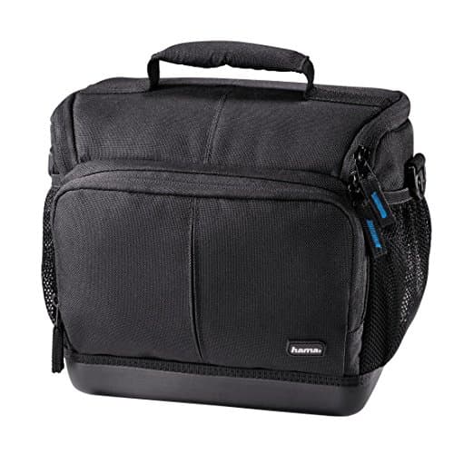 Image of Hama Ancona HC 130 Outdoor Camera Case for DSLR Camera and Two Lenses, Water Resistant Hard Shell Base, Shockproof, Padded, Inner Dimensions 20 x 11 x 17 cm, Black