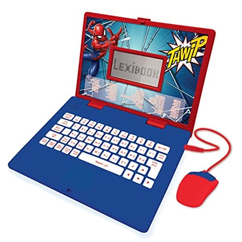 Image of LEXIBOOK, Spider-Man, Educational and Bilingual Laptop Arabic/English, Toy for Child Kid, 124 Activities, Learn Play Games and Music, Red/Blue, JC598SPi13