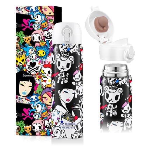 Image of Tokidoki Unicorno Bottle 450ml Insulated Stainless Steel Water Bottle with Reusable Vacuum Insulated Water Bottle Tumbler with Leak Proof Flip (BN_allstars)