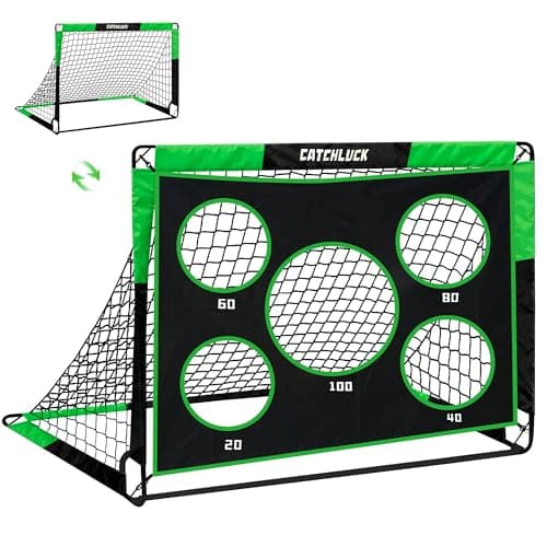 Image of CATCHLUCK Football Goal Pop Up Football Net for Kids 4ft x 3ft, 5ft x 4ft, Outdoor Training Equipment with Target and Carry Bag