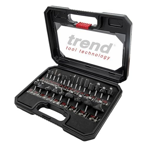 Image of Trend SET/SS24X1/4TC 1/4 Inch Router Cutter Set 24pc. For softwood, hardwood, chipboard, plywood and MDF