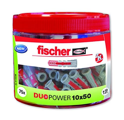 Image of fischer Nylon Dowel, Grey and Red, 10x50 (75 dowels)