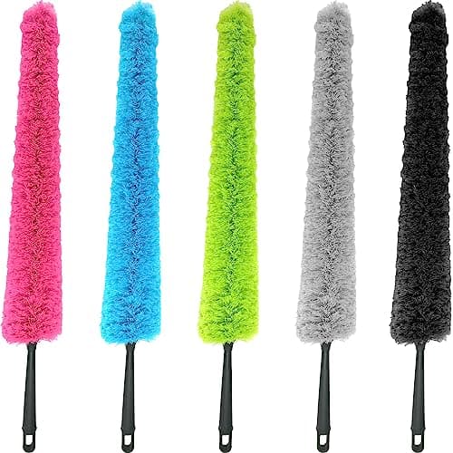 Image of Smith’s® Premium Microfibre Radiator Cleaning Brush | Black | Extra-Long Reach (77cm) | Slim, Strong & Flexible Duster | Washable | Multi-Purpose - Cabinets, Skirting Boards, & More!