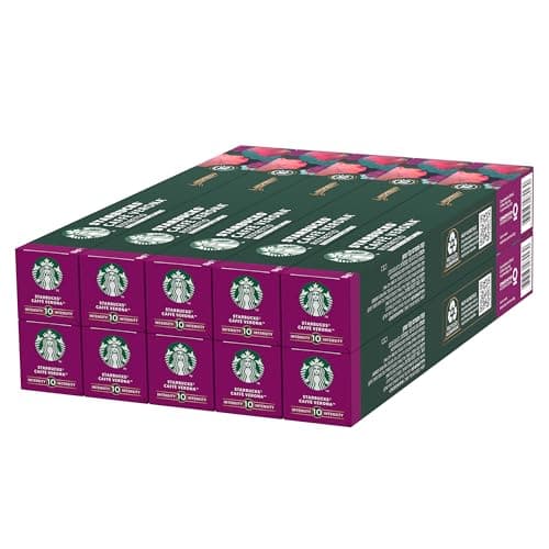 Image of STARBUCKS Caffè Verona by Nespresso, Dark Roast, Coffee Capsules 10 x 10 (100 Capsules)
