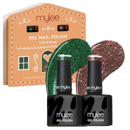 Image of Mylee Gel Nail Polish Duo Set 2x8ml [Twist & Shout] - Bake Me Happy Collection - UV/LED Soak-Off Nail Art Manicure Pedicure for Professional, Salon & Home Use, Long Lasting [Christmas 2025]