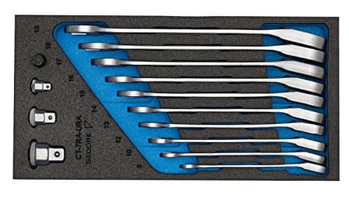 Image of GEDORE 1500 CT1-7 URA Combination Spanner Set with Ring Ratchet Switchable in Check Tool Module, 1 Piece