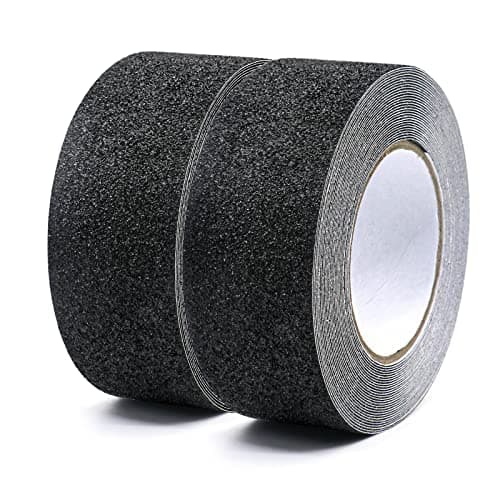 Image of BOMEI PACK 2 Rolls Black Anti Slip Tape Strong Traction Floor Grip 50mm x 10m Stair Treads Self Adhesive Non Slip Stair Tape