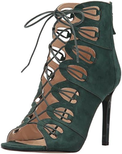 Image of Nine West Women's Leslie Suede Dress Sandal, Dark Green, 9 M US