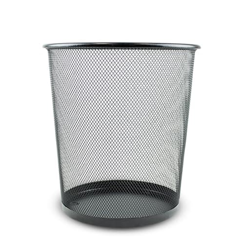 Image of ZYBUX Circular Mesh Trash Can, Waste Basket Garbage Can Waste Can for Bathrooms, Kitchens, Home Offices, Dorm Rooms, Household Bin - Lightweight Sturdy Metal Bin 27cm x 23.5cm - Black