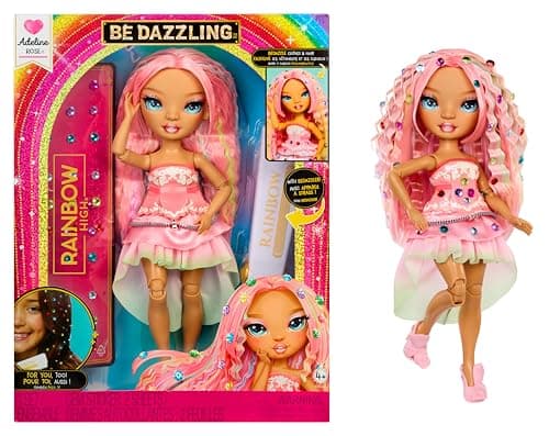 Image of Rainbow High Be Dazzling - Adeline Rose - Pink 28cm Fashion Doll with Bedazzling Tool, Sparkle Gems and Styling Accessories