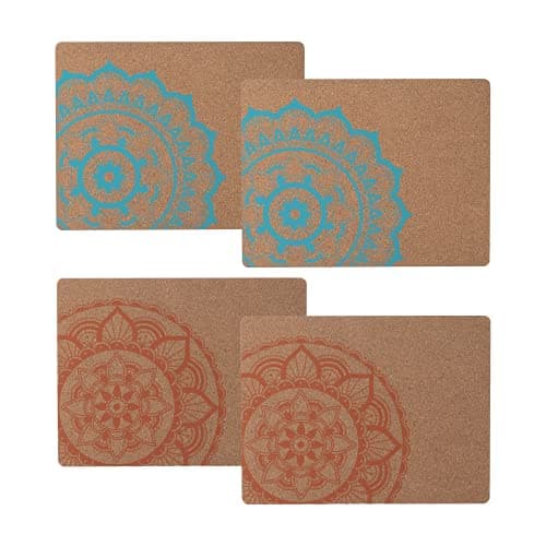 Image of Typhoon World Foods Cork Placemat Set Heat Resistant Natural Cork Mats Protects Counters and Table Tops 4 Piece Set, 290mm x 210mm x 20mm