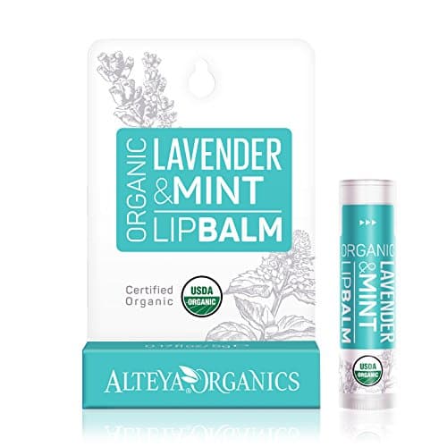 Image of Alteya Organic Lip Balm Lavender & Mint 4.5g -USDA Certified Organic Pure Natural Lip Care Based on a Carefully Selected Bouquet of Hydrating and Nourishing Botanical Oils and Butters