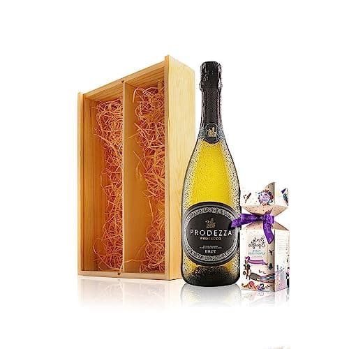 Image of Virgin Wines - Premium Prosecco (75cl) and Chocolates in Wooden Gift Box - Italian Sparkling Wine and Truffle Selection