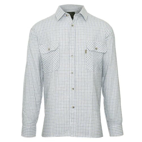 Image of WALKER AND HAWKES - Mens Long Sleeved 100% Cotton Tattersall Country Check Shirt - Blue - Large (42'')
