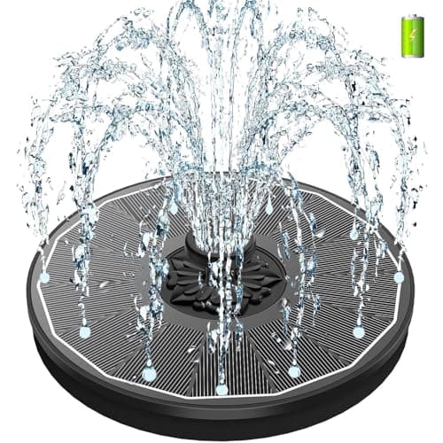 Image of SZMP 3.5W Solar Fountain with 2000mAh Battery- Work On Cloudy Days -2026 Upgrade Glass Panel Solar Bird Bath Fountain, Hummingbird Water Feature Pump with 7 Nozzles, 4 Fixed Pipes for Garden, Pond
