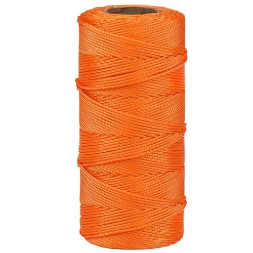 Image of Orange 328 Feet Bricklaying Line, Braided Brick Builders Line Strong String Line for Building, Gardening, Marking and DIY Projects