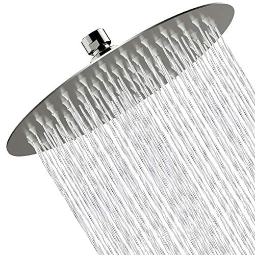 Image of Rain Shower Head High Pressure,WOOPHEN 8 Inch 304 Stainless Steel Rainfall Showerhead, Swivel Spray Angle, Voluptuous Shower Experience, Easy Installation, Brushed Nickel