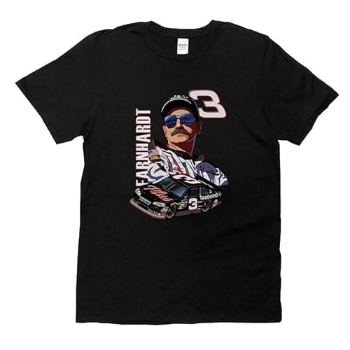 Image of Vintage-Dale-Earnhardt-t-Shirt-Black-tee-Cotton-Casual-Broadcloth-Tops-White-T-Shirt-of-Man Black XXL