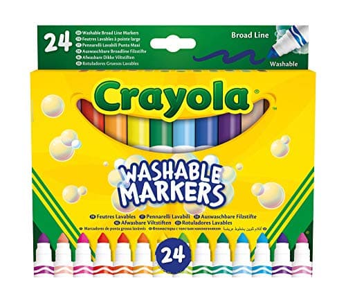 Image of CRAYOLA 24 Washable Fine Tip Assorted School Leisure Marker Pens, Coloured Maxi tip /