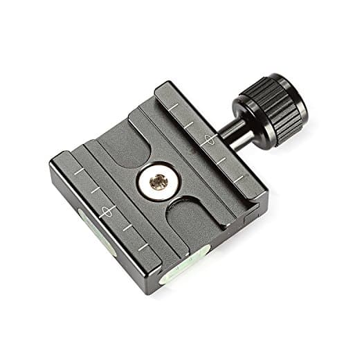 Image of Neewer® Aluminium 50mm Quick Release Plate QR Clamp 3/8-inch with 1/4-inch Adapter and Built-in Bubble Level for Benro Acratech Kirk Wimberley Gitzo Manfrotto RRS Arca Swiss and Other Arca-Style Quick Release Plate