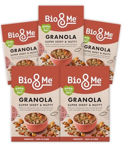 Image of Bio&Me Super Seedy and Nutty Granola 5-Pack (5 x 360g) – Vegan, High Fibre, No Added Sugar, Gut-Loving Breakfast Cereal