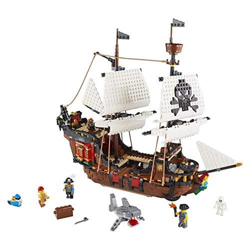 Image of LEGO Creator 3in1 Pirate Ship 31109 Building Playset for Kids who Love Pirates and Model Ships, Makes a Great Gift for Children who Like Creative Play and Adventures, New 2020 (1,260 Pieces)