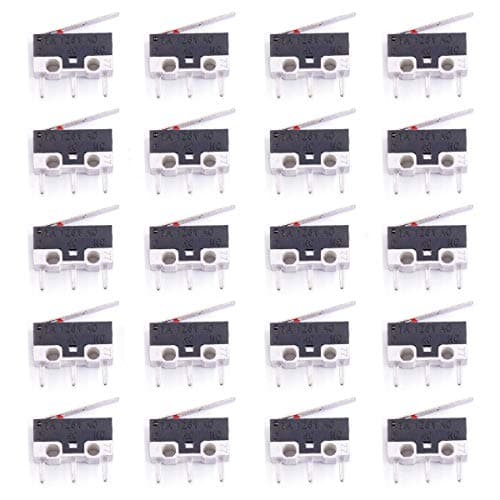 Image of Youmile 20PACK Micro Switch AC 1A 125V 3Pin SPDT NO+NC Hinge Lever Momentary Push Button Micro Limit Switch for Arduino