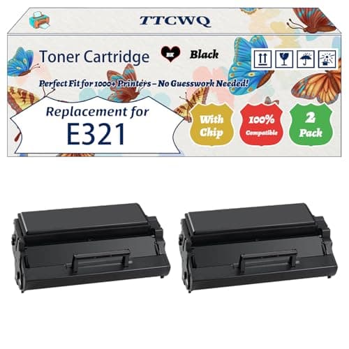 Image of Compatible for Lexmark E321 Toner Cartridge Work for Lexmark E321 E323t E323tn Optra E321 Optra E323 Optra Printers (2-Pack Black)