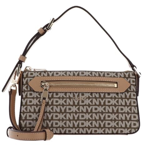 Image of DKNY Women's Bryant Ave Top Zip Demi Crossbody, Chino/Cappuccino, Small