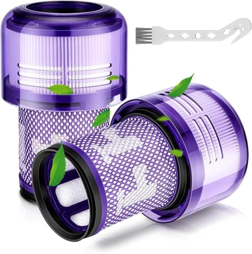 Image of 2 Pack V12 Replacement Filter for Dyson V12 Detect Slim Absolute Extra Total Clean Fluffy SV34 SV35 Cordless Vacuum Cleaner, Washable HEPA Filter Spares, Replaces Part 971517-01 97151701