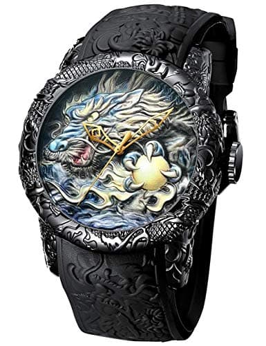 Image of Gosasa Big Dial Fashion Watches Men's 3D Engraved Dragon Quartz Watches Casual Sports Waterproof Watch Man Luxury Exquisite Creative Watch
