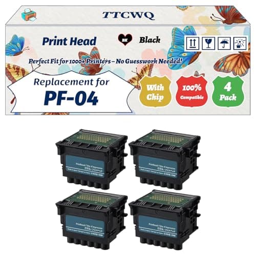 Image of Compatible for Canon PF-04 Print Head Work for Canon imagePROGRAF IPF 765 IPF 785 IPF 680 IPF 750 M40 MFP IPF 770 L 36 IPF670 MFP Printers (4 Pack Black)