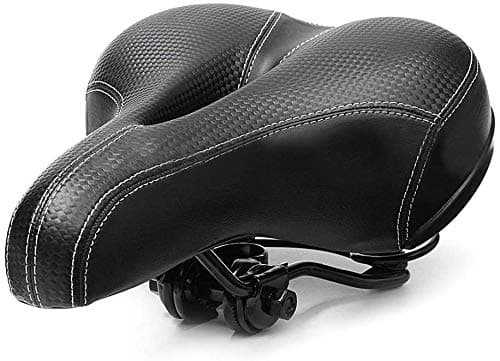 Image of Bike Seat Comfort Saddle Dual Spring Designed with Memory Foam Breathable Soft Bicycle Cushion (Black)